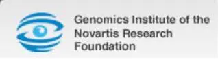 A logo for the genomics institute of novartis research foundation.