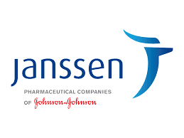 A blue and red logo for anssen pharmaceutical companies of johnson-johnson.