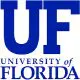 A blue university of florida logo.
