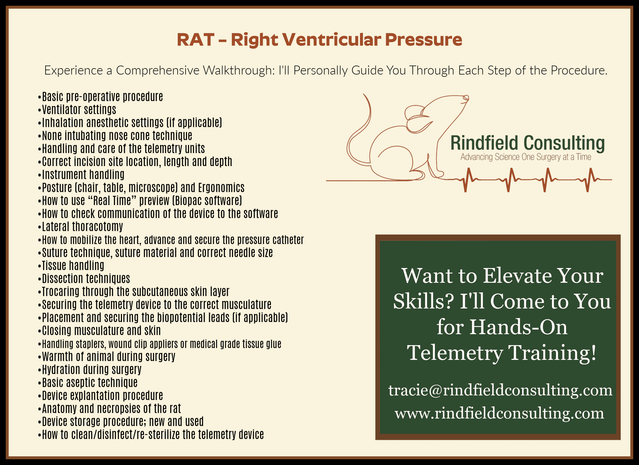 A brochure for the rat-right ventricular pressure.