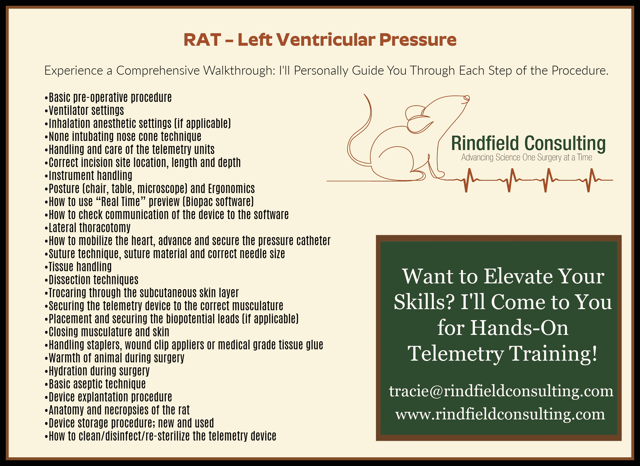 A brochure for the rat-left ventricular pressure.