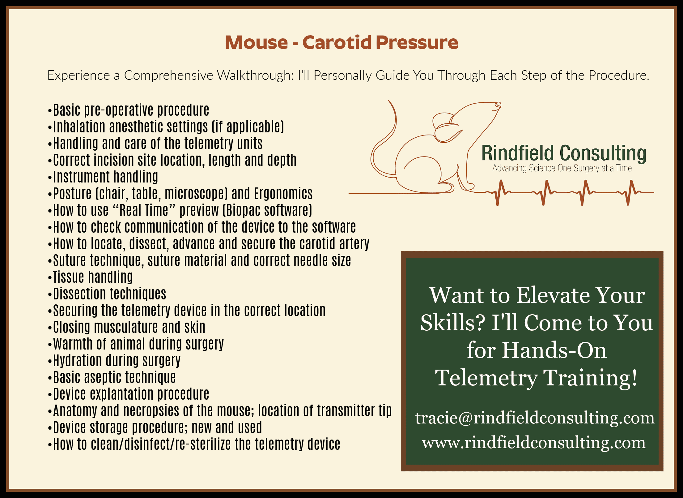 A card with information about the mouse and its pressure.